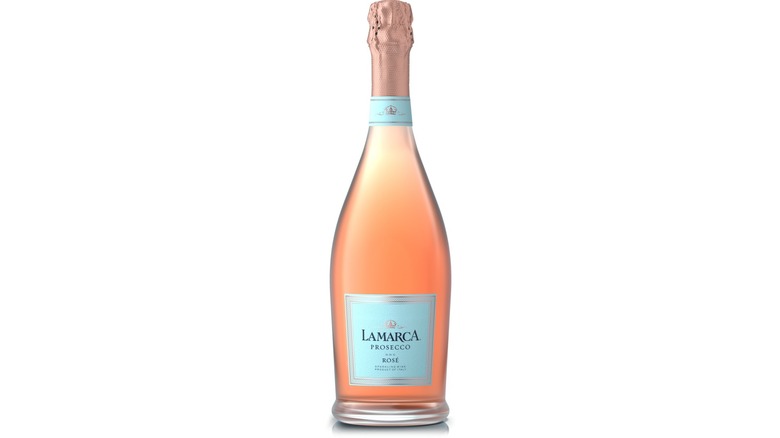 Bottle and glasses of La Marca Rose