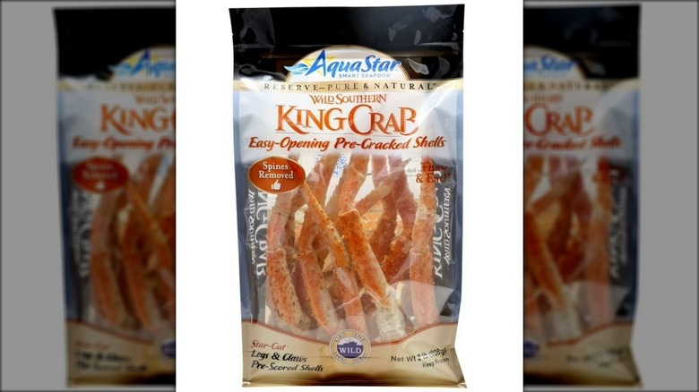 Package of Aqua Star king crab legs and claws.