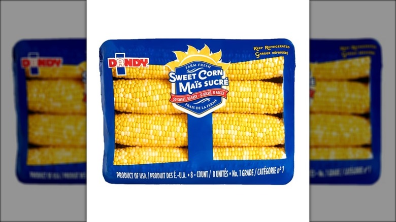 Package of sweet corn on the cob.