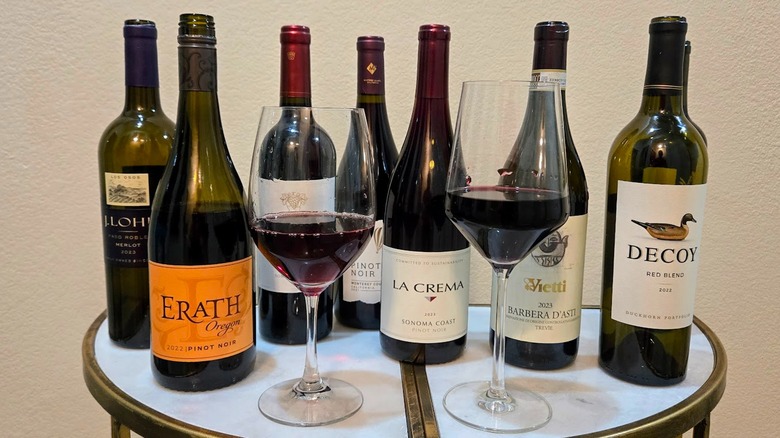 Red wine bottles that are available at Sam's Club