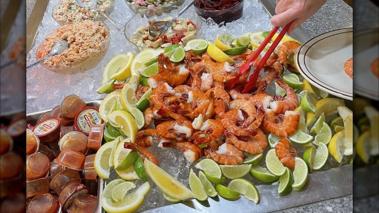 Platter of shrimp at the Nordic seafood buffet