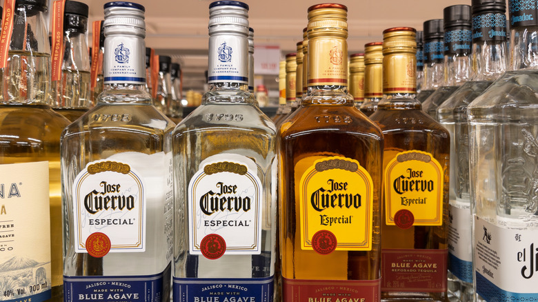 Bottles of Jose Cuervo Gold and Silver