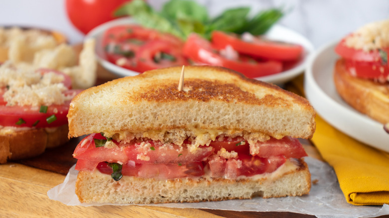 Gros plan sandwich aux tomates du sud