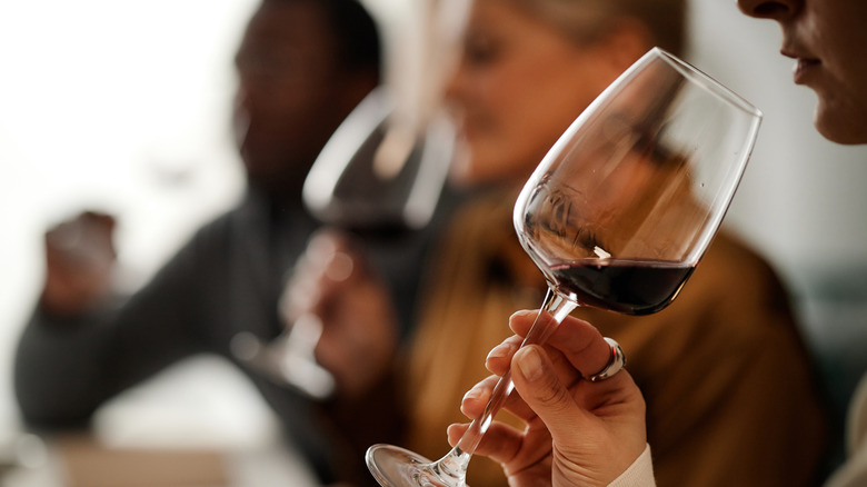 Group of people at a wine tasting