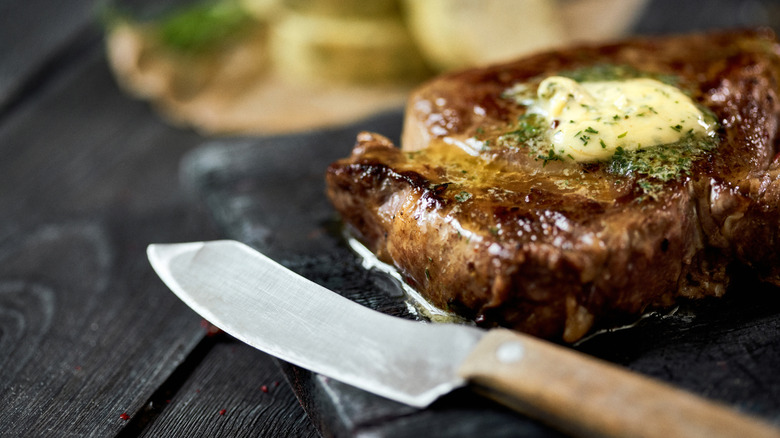 beef steak with garlic butter