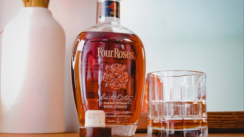 Bottle of Four Roses Limited Edition Small Batch with glass