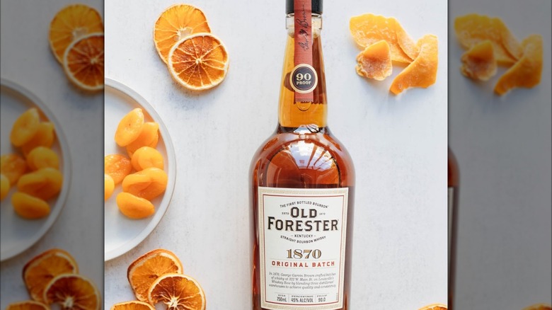 Old Forester 1870 with dried oranges and apricots