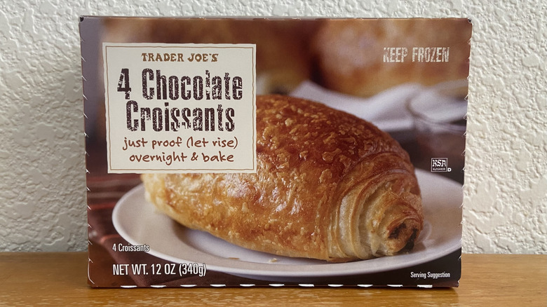 Box of four chocolate croissants from Trader Joe's