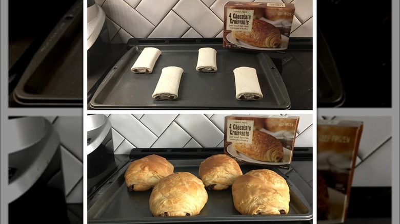 Baking frozen chocolate croissants from Trader Joe's