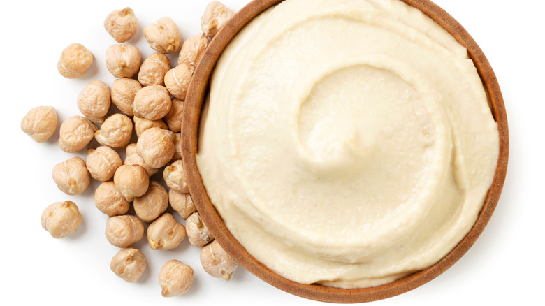 bowl of hummus with chickpeas