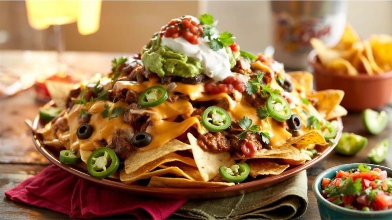 Nachos on a plate.
