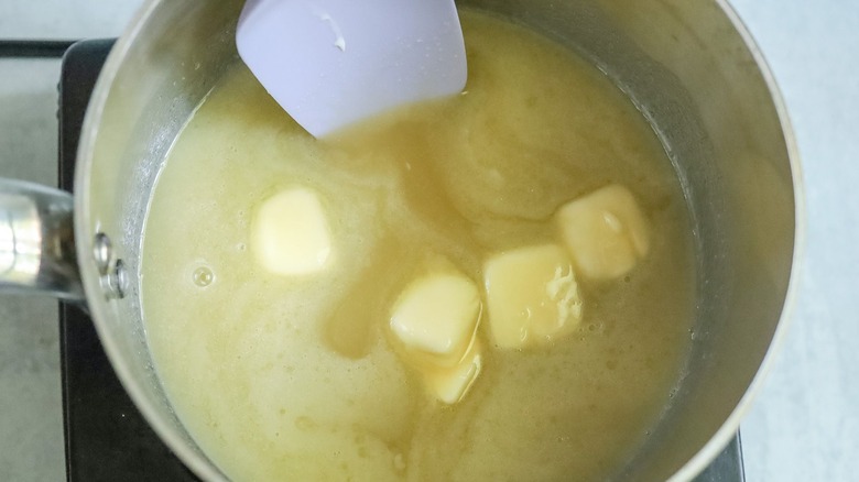 Butter melting in saucepan