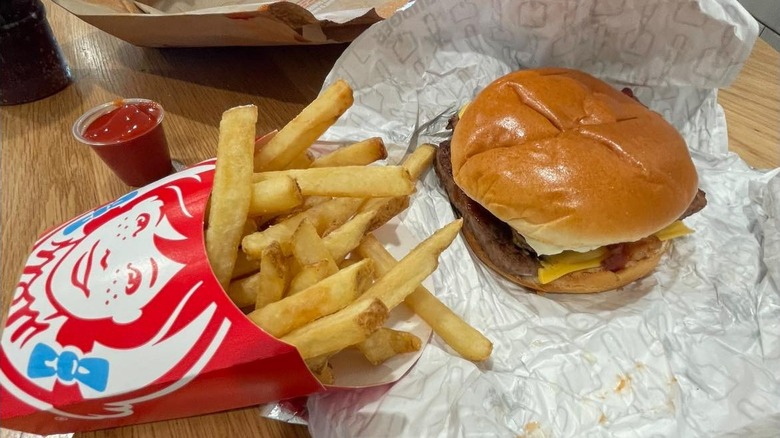 Wendys burger and fries