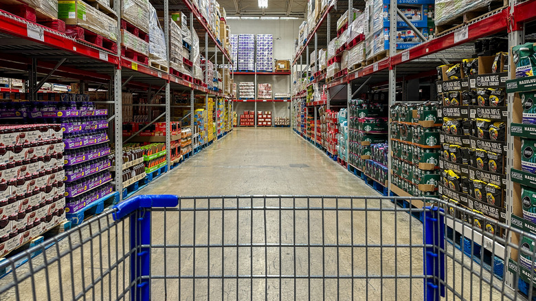 Shopping cart inside of Sam's Club