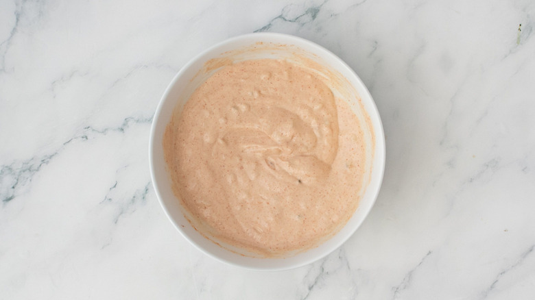 Special sauce mixed in bowl