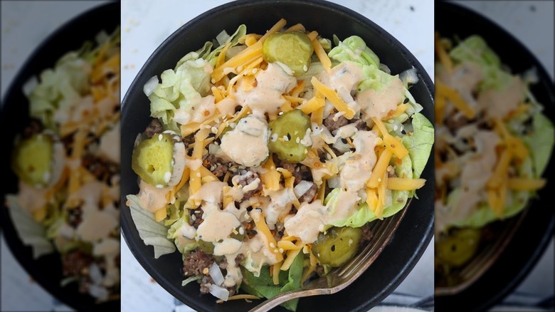 A homemade Big Mac salad.