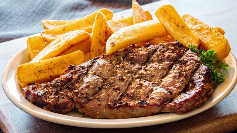 Steak and fries from Ponderosa