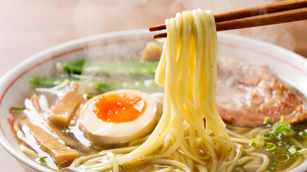 Bowl of ramen with chopsticks