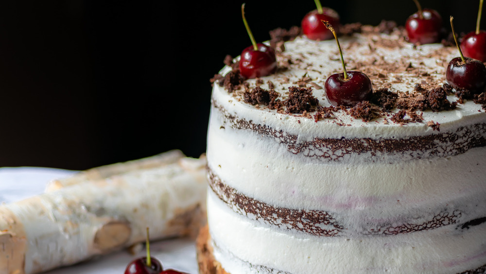 black forest cake recipe on display