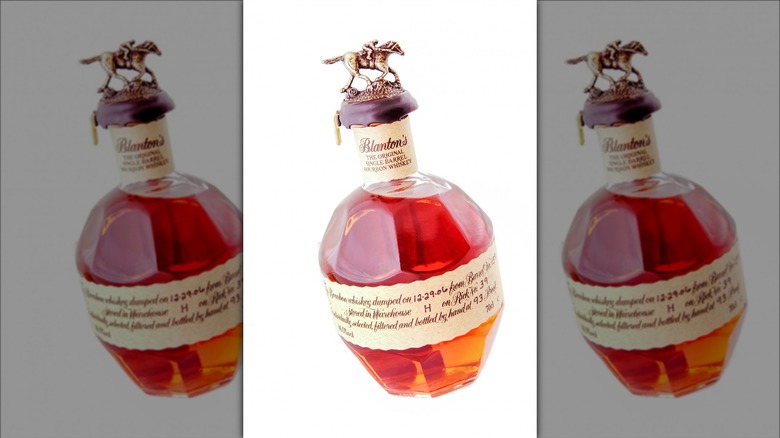 bottle of Blanton's slightly tilted