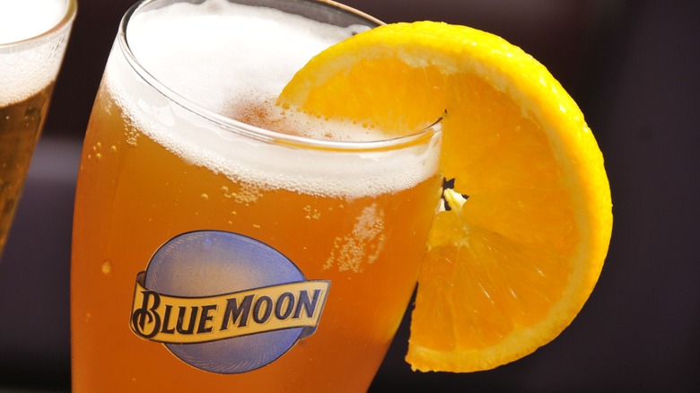 Blue Moon glass with garnish