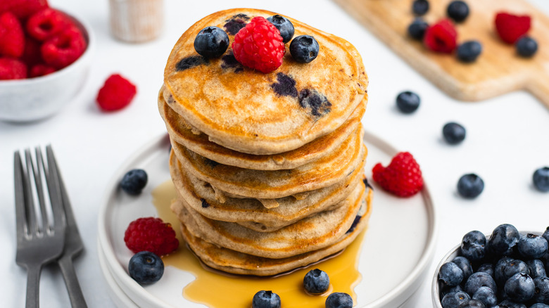 buckwheat pancakes on a plate