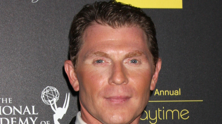 Bobby Flay looking serious at Daytime Emmy Awards