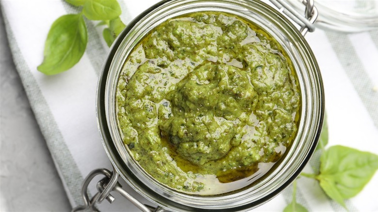 Jar of pesto