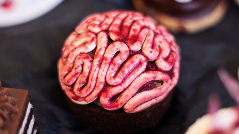 Brain-frosted Halloween Cupcake