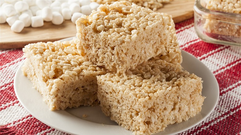 Rice Krispies Treats on plate