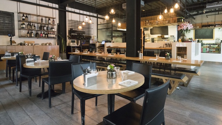 Interior of modern restaurant