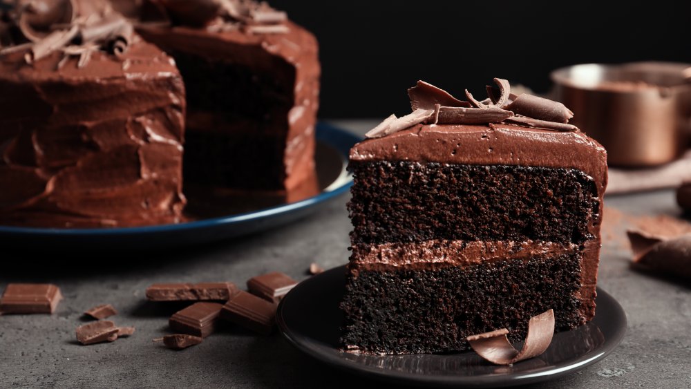 baking a chocolate cake 