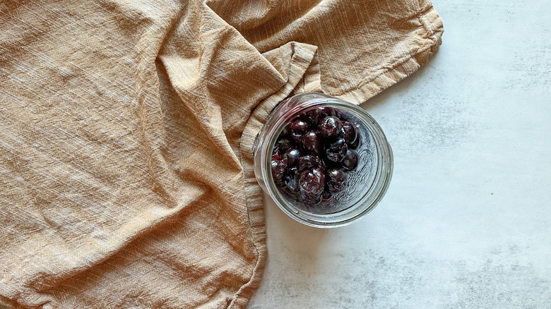 cherries in mason jar
