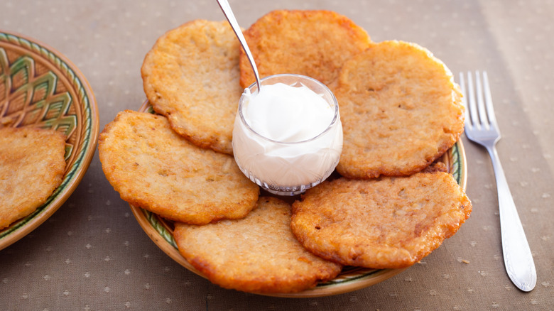Potato pancakes on a plate