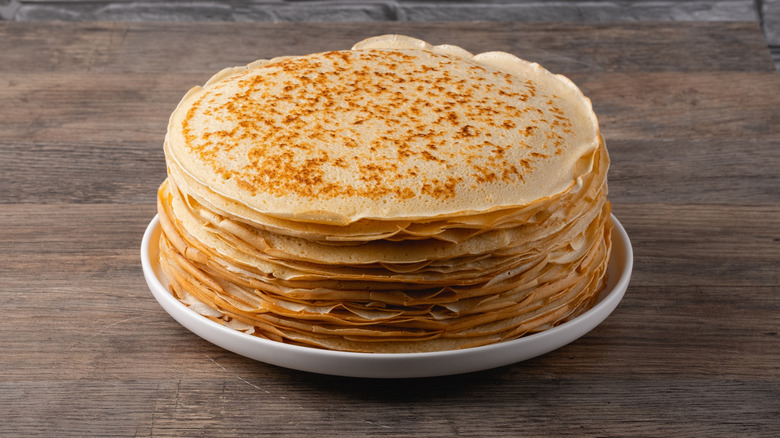 Thin pancakes resembling pancakes of depression era