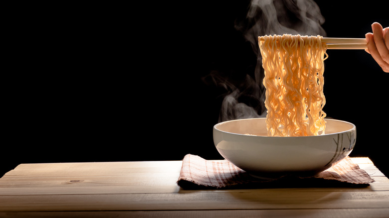 Piping hot ramen noodles