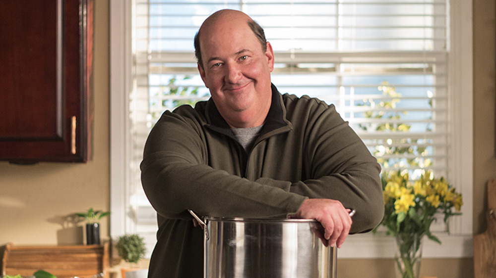 Brian Baumgartner smiling with chili pot