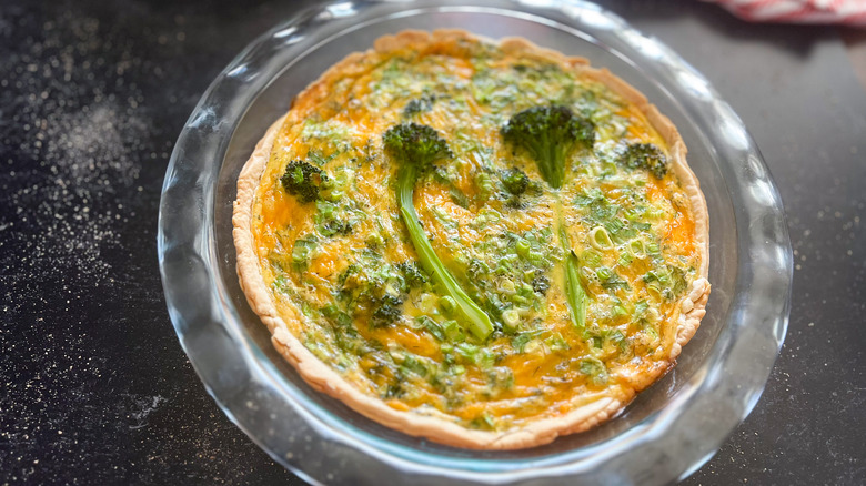 whole broccoli cheddar quiche