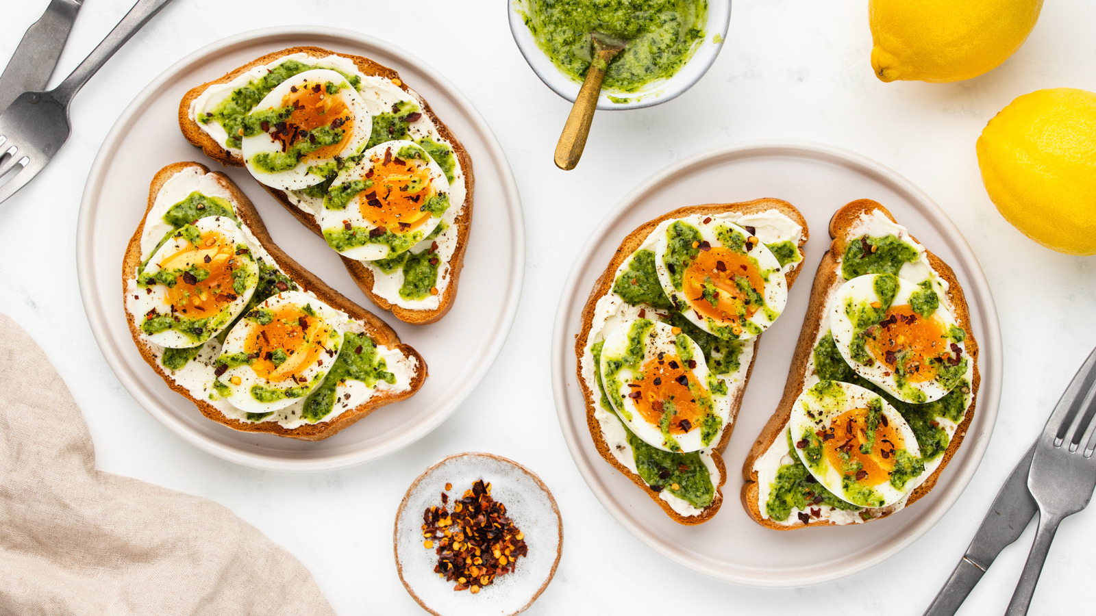 Brunch-Approved Jammy Eggs And Pesto Toast Recipe
