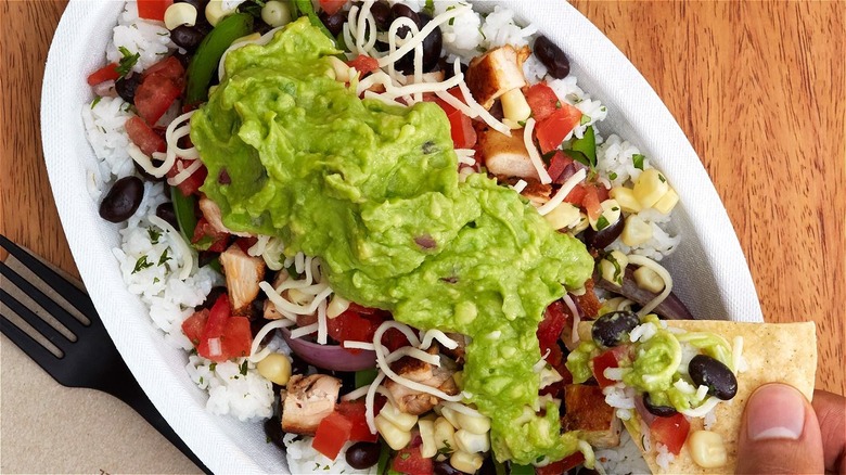 Guac-topped Chipotle Bowl