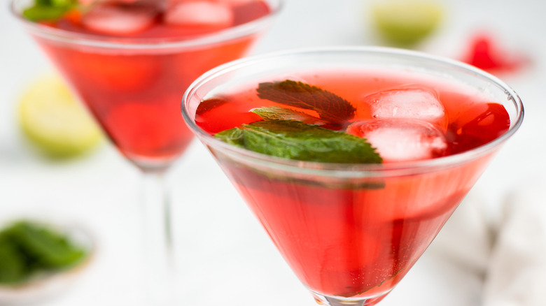 close up cherry bomb cocktail