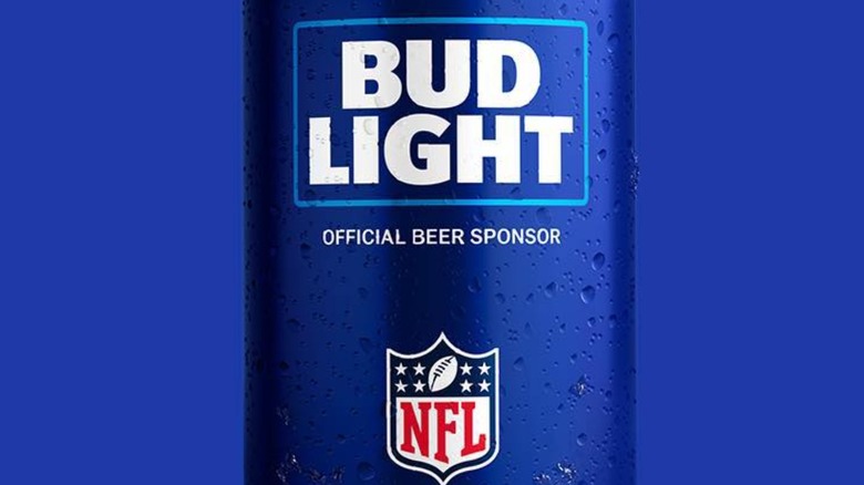 Sweaty Bud Light can with NFL logo