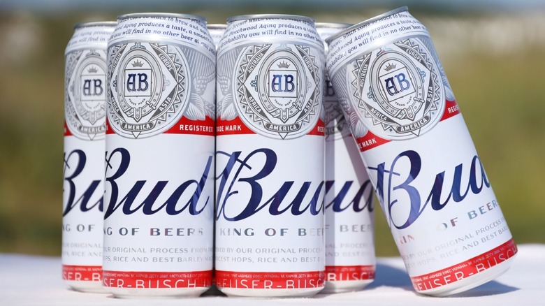 cans of Budweiser beer