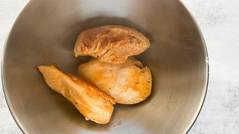 Seasoned raw chicken in instant pot