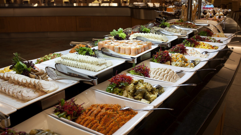 Buffet with sushi 