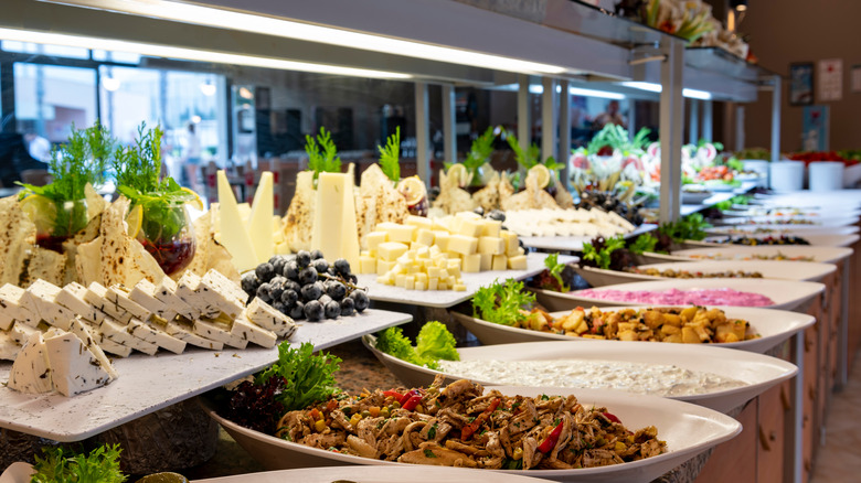 An open-buffet at a restaurant