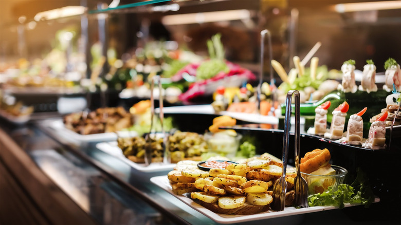 buffet table at restaurant in Thailand