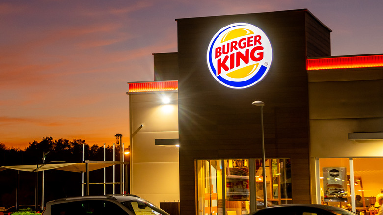 Burger King drive-thru at sunset