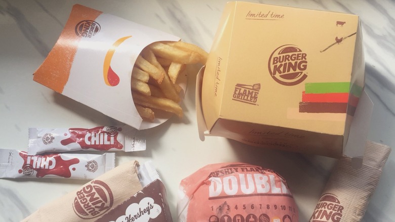 Burger King meal with fries and burgers