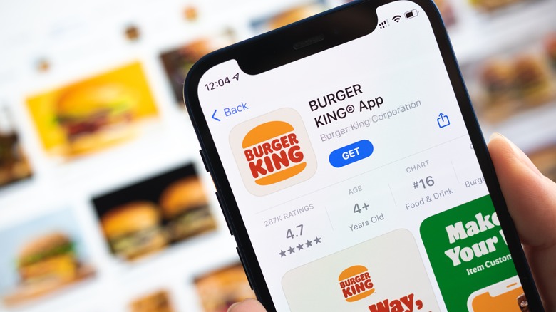 Burger King app on phone